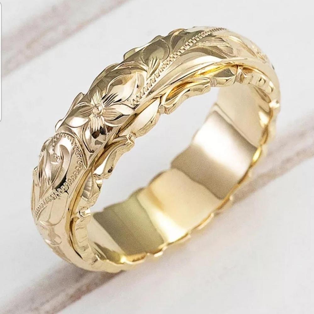 Gold sterling band ring over 14k gold - Picture 4 of 4
